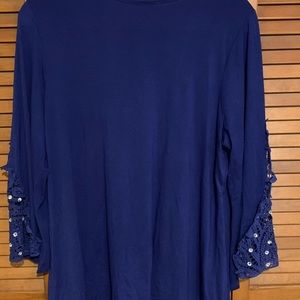 Glitterscape studded sleeve top
